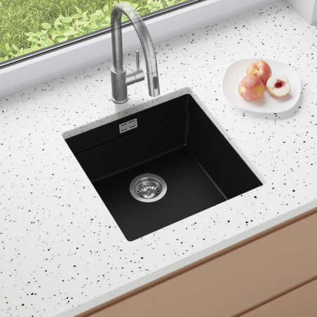 Coral 50 Low Level - Évier cuisine en granit sous plan 1 bac